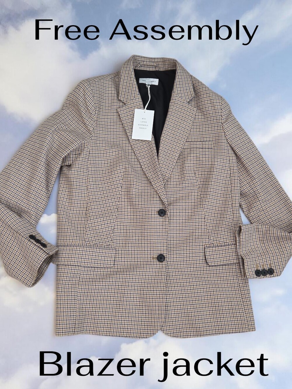 Free Assembly fully lined seersucker Blazer Women size Large